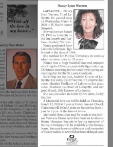 Obituary for Nancy Lynn Warren